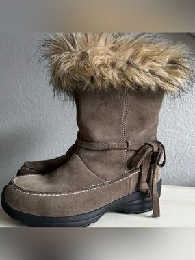 Sorel Northern Lite Tall Suede Faux Fur Winter Boots Brown Women’s Size 8,EC